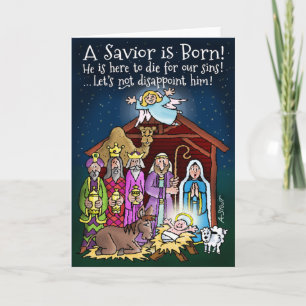 Cartes Pour Fêtes Annuelles Un sauveur est né ! -Carte pour les fêtes