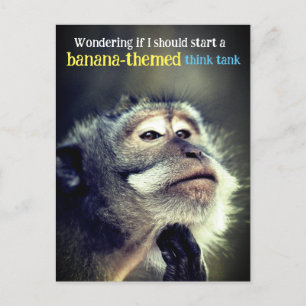 Cartes Pour Fêtes Annuelles Un singe réfléchi pensant une citation drôle