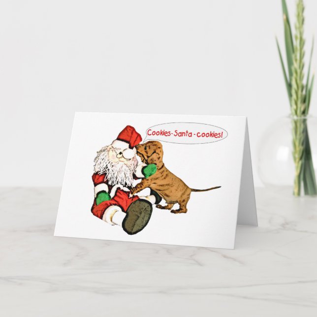 Cartes Pour Fêtes Annuelles Un souhait de Noël de teckel (Devant)