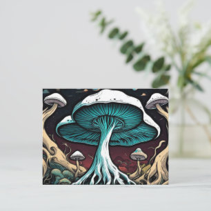 Cartes Pour Fêtes Annuelles Un tableau Champignons dans la jungle Personnalisé