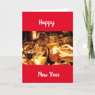 CARTES POUR FÊTES ANNUELLES UN TOAST À UN "HEUREUX NOUVEL AN"