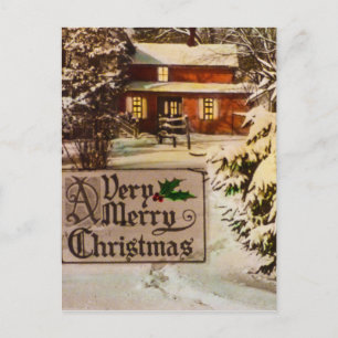 Cartes Pour Fêtes Annuelles Un très joyeux Noël classique hiver traditionnel
