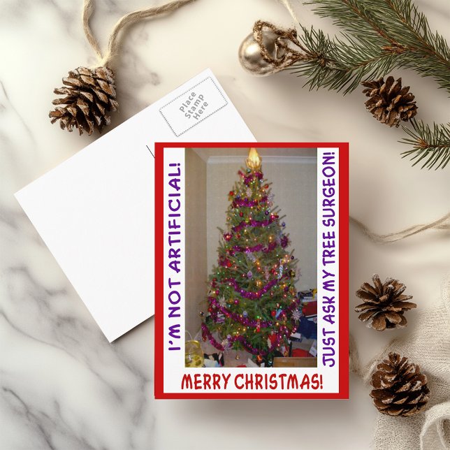 Cartes Pour Fêtes Annuelles Un véritable arbre de Noël (A Real Christmas Tree Holiday Postcard)