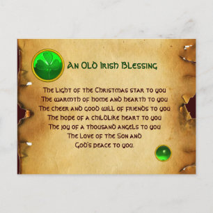 Cartes Pour Fêtes Annuelles Un vieux parchemin de Noël irlandais