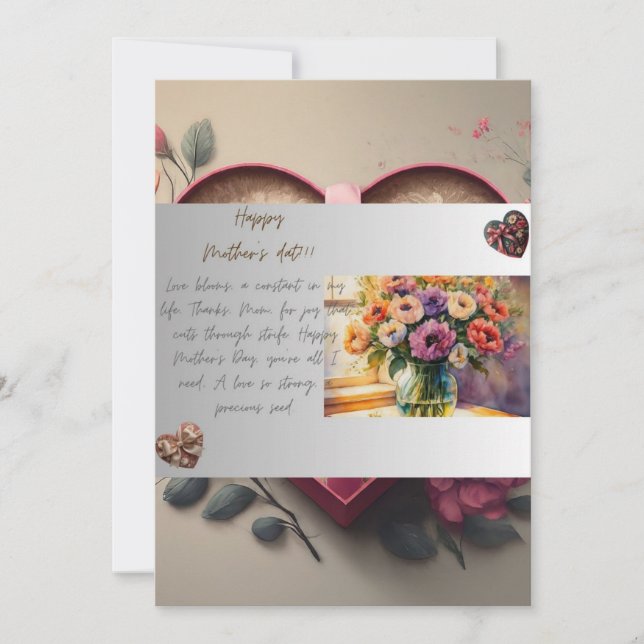 Cartes Pour Fêtes Annuelles Un vœu de la fête des mères (Devant)
