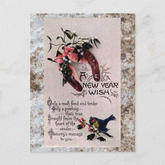 Cartes Pour Fêtes Annuelles Un voeu de Nouvel An (Devant)