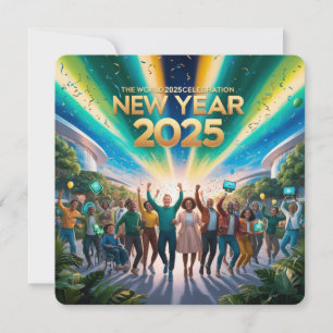 Cartes Pour Fêtes Annuelles Un vœu époustouflant pour la nouvelle année 2025