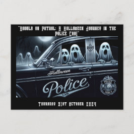 Cartes Pour Fêtes Annuelles Un voyage d'Halloween dans le taxi de la police