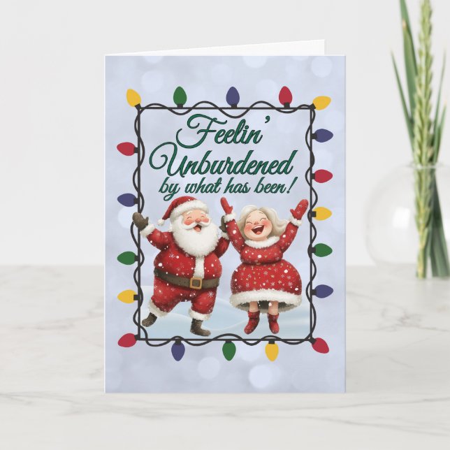 Cartes Pour Fêtes Annuelles Unburdened By What Has Been Christmas Card (Devant)