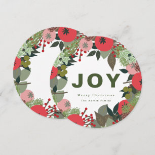 Cartes Pour Fêtes Annuelles Une couronne de fêtes avec la typographie de la jo