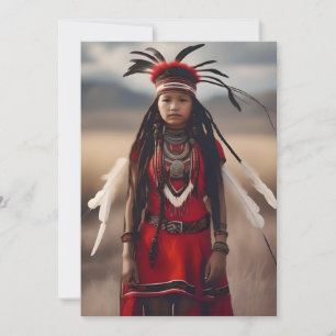 Cartes Pour Fêtes Annuelles Une fille autochtone, un portrait