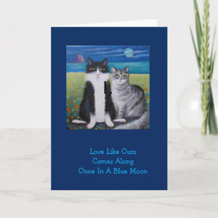 Cartes Pour Fêtes Annuelles Une fois dans un amour de lune bleue