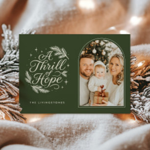 Cartes Pour Fêtes Annuelles Une Frisée d'Espoir Photo de l'arc religieux vert