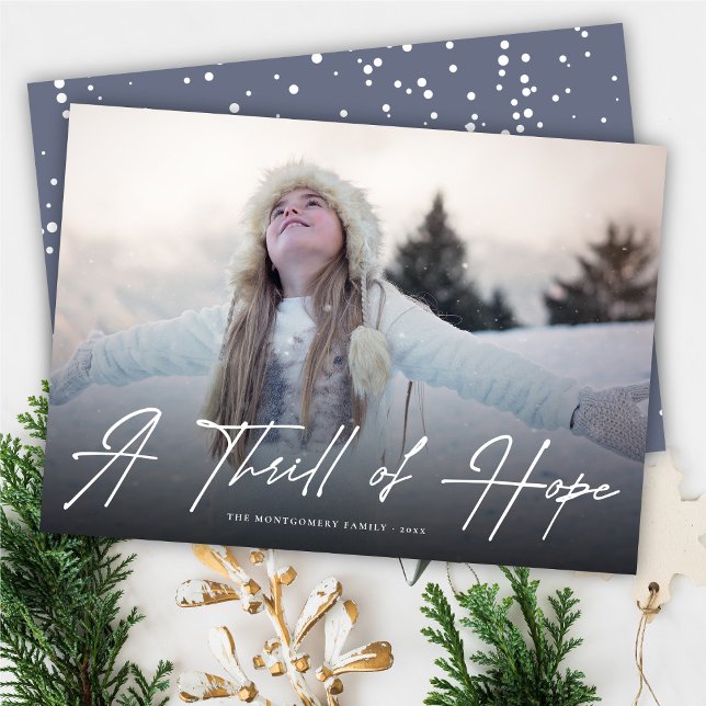 Cartes Pour Fêtes Annuelles Une Frisée D'Espoir Photo De Noël Religieux Modern (Créateur téléchargé)
