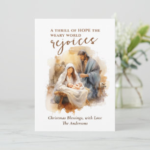 Cartes Pour Fêtes Annuelles Une frisson d'espoir Noël Carol et Nativité