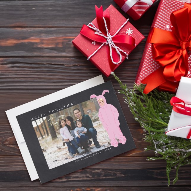 Cartes Pour Fêtes Annuelles Une histoire de Noël | Costume Ralphie Bunny - Pho (Card on table)