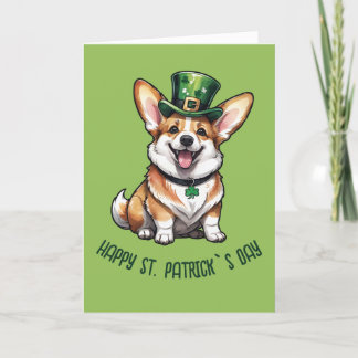 Cartes Pour Fêtes Annuelles Une journée de la Saint-Patrick avec un Corgi mign