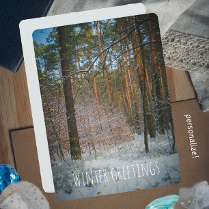 Cartes Pour Fêtes Annuelles Une journée ensoleillée en hiver dans la pinède
