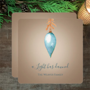 Cartes Pour Fêtes Annuelles Une Lumière Est Apparue   Noël personnalisé Waterc