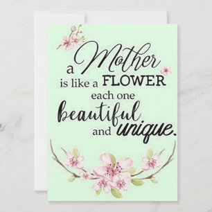 Cartes Pour Fêtes Annuelles Une mère est comme une fleur...