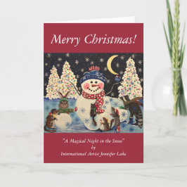 Cartes Pour Fêtes Annuelles "Une nuit magique dans la neige"