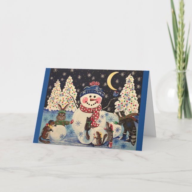 Cartes Pour Fêtes Annuelles "Une nuit magique dans la neige" (Devant)