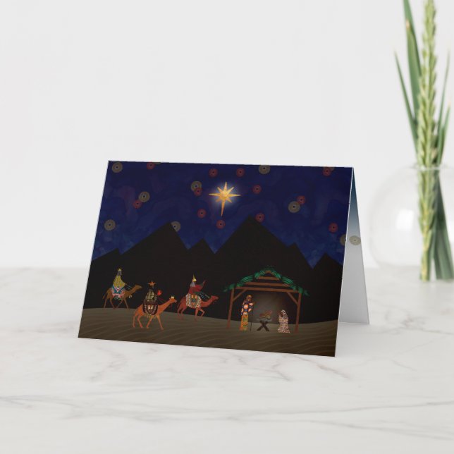 CARTES POUR FÊTES ANNUELLES UNE NUIT SAINTE À BETHLEHEM (Devant)