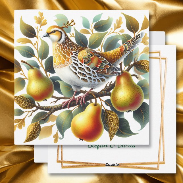 Cartes Pour Fêtes Annuelles Une perdrix dans un arbre à poires Noël (Créateur téléchargé)