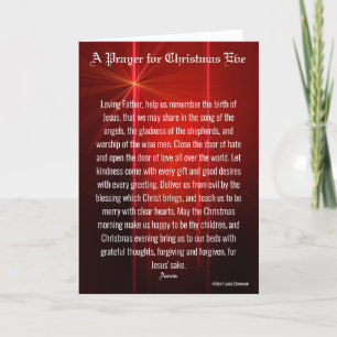 Cartes Pour Fêtes Annuelles Une prière pour la veille de Noël
