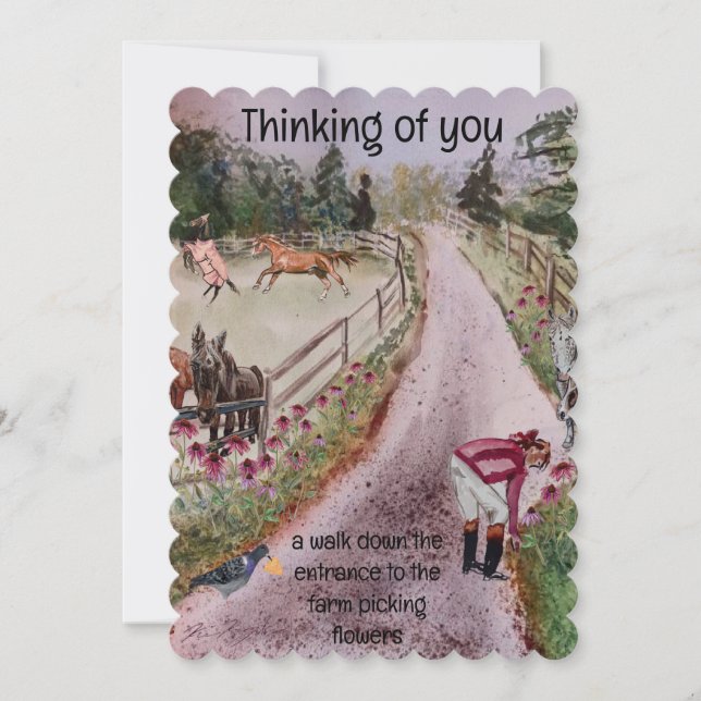 Cartes Pour Fêtes Annuelles une promenade à l'entrée de la ferme (Devant)