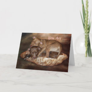 Cartes Pour Fêtes Annuelles Une Saint-Valentin latérale Pitbulls-Douce ArtCard