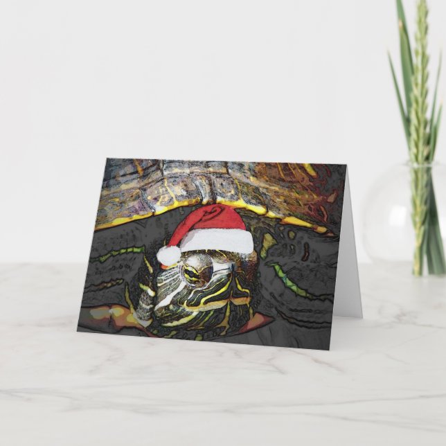 Cartes Pour Fêtes Annuelles Une tortue de Noël (Devant)