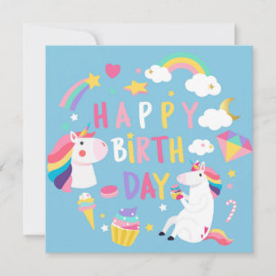 Cartes Pour Fêtes Annuelles Unicorn Joyeux anniversaire