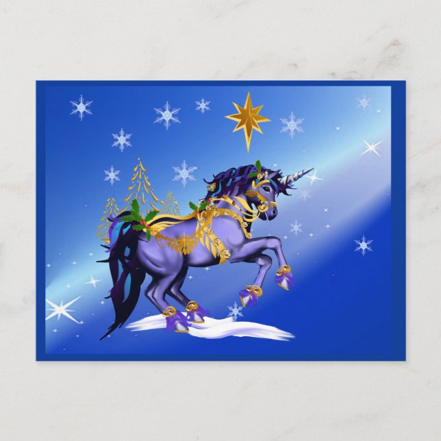 Cartes Pour Fêtes Annuelles Unicorn Postcard (Devant)