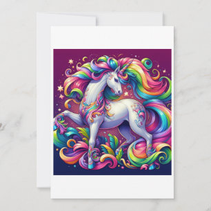 Cartes Pour Fêtes Annuelles Unicorn Study I - Imaginaire AI