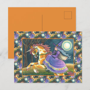 Cartes Pour Fêtes Annuelles UNICORNE DE TÉMOIGNAGE ET HALLOWEEN, CHAT NOIR Ima