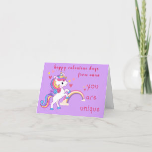 Cartes Pour Fêtes Annuelles Unicorne magique Saint Valentin