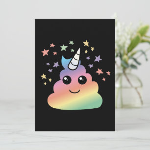 Cartes Pour Fêtes Annuelles Unicorne Rainbow Poop Emoji Kawaii