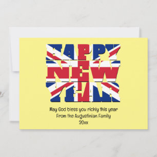 Cartes Pour Fêtes Annuelles Union Jack UK Christian HAPPY NEW YEAR
