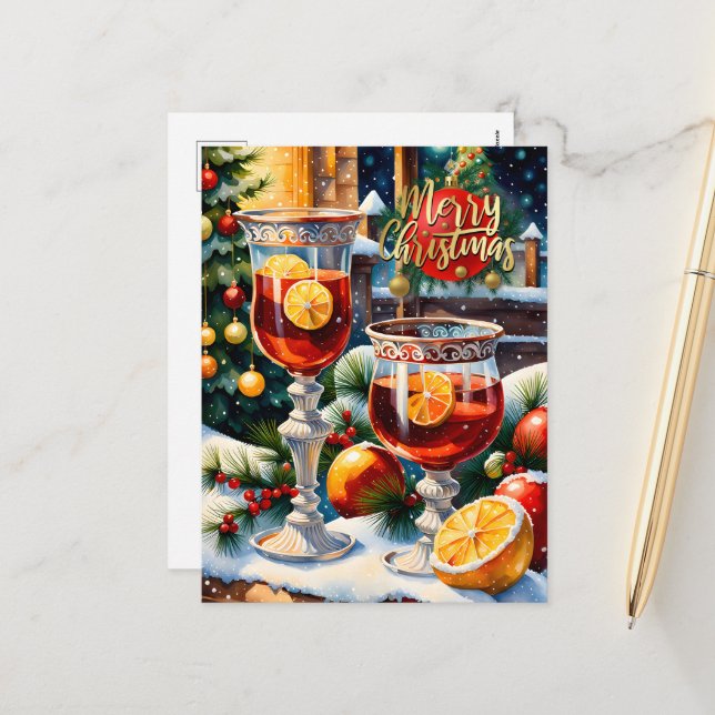 Cartes Pour Fêtes Annuelles Unique and joyful Christmas card (Devant/Arrière en situation)
