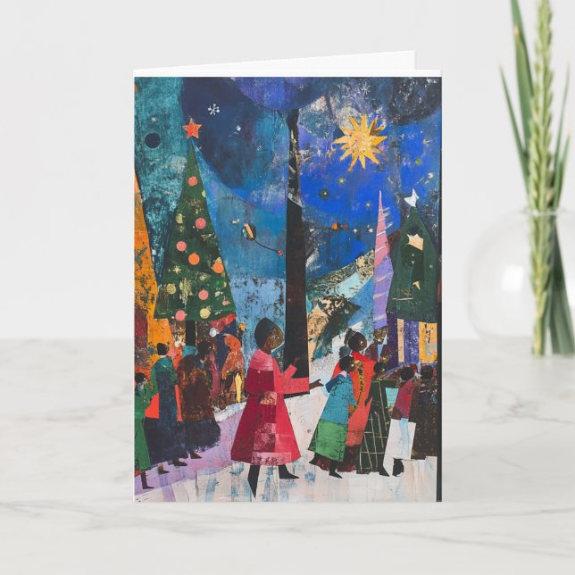 Cartes Pour Fêtes Annuelles Unique Expressionist Tree Winter Holiday Card (Devant)