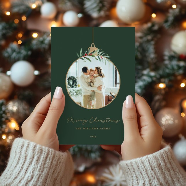 Cartes Pour Fêtes Annuelles Unique Noël Ornament Joyeux Noël Photo (Créateur téléchargé)