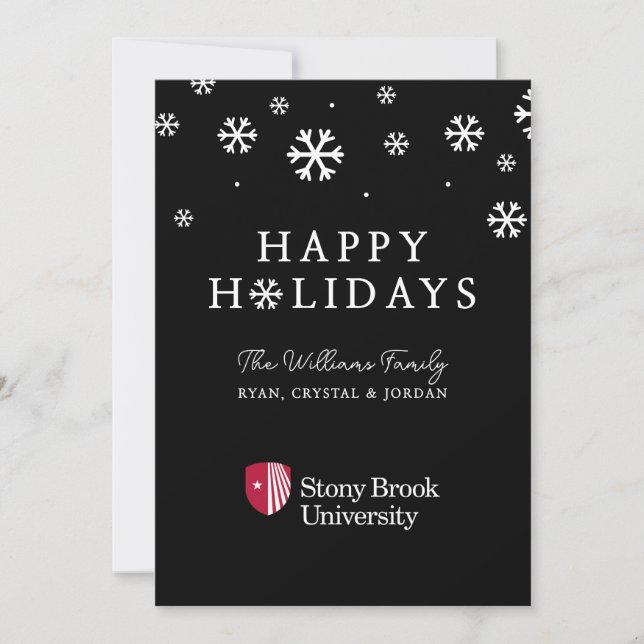 Cartes Pour Fêtes Annuelles Université Stony Brook | Mot-symbole (Devant)