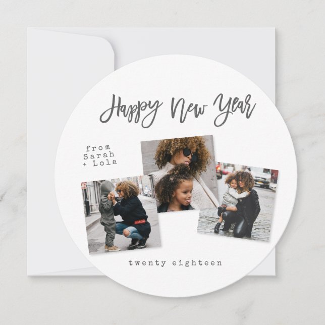 CARTES POUR FÊTES ANNUELLES URBAN MODERN HEUREUX NOUVEL AN (Devant)