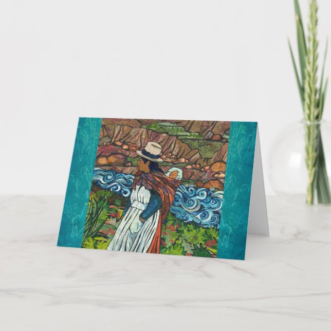 Cartes Pour Fêtes Annuelles Urubamba mère et enfant (Devant)