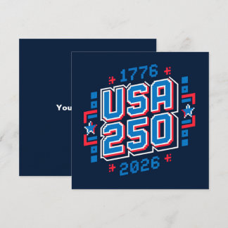 Cartes Pour Fêtes Annuelles USA 250 – 1776 to 2026 Pixel Art