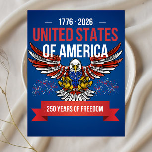 Cartes Pour Fêtes Annuelles Usa 250e anniversaire patriotique 4 juillet