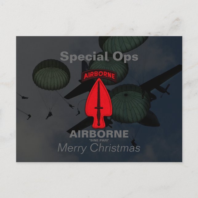 Cartes Pour Fêtes Annuelles USASOC Opérations spéciales Vétérans Vétérans Patc (Devant)