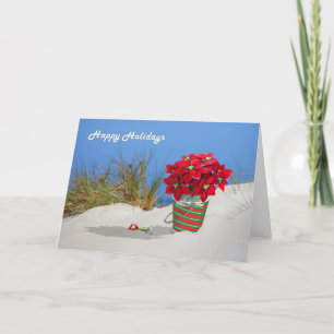 Cartes Pour Fêtes Annuelles Usine de Pointsettia de seau de sable