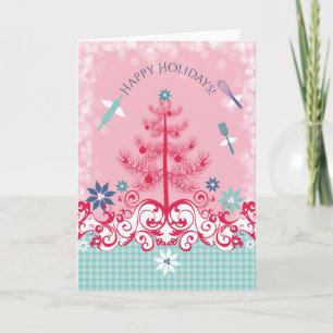 Cartes Pour Fêtes Annuelles Ustensiles faits sur commande d'ange de couleur